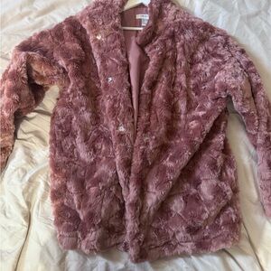 Pink fur jacket